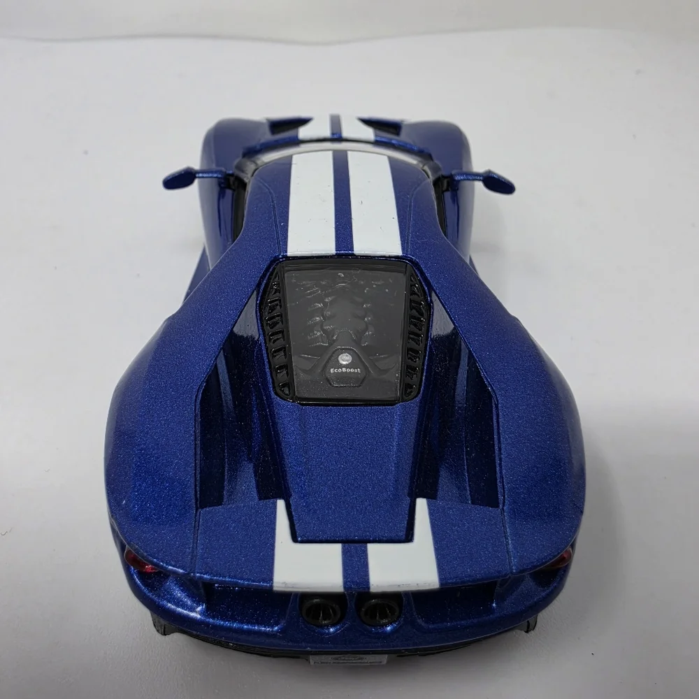 Kinsmart Ford GT Blue White Racing Stripes Race Car